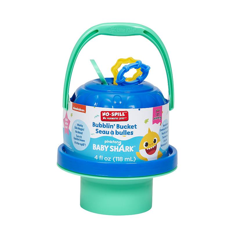 Little Kids Nickeoldeon No-Spill Baby Shark Bubble Bucket; Includes 4oz Solution