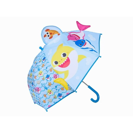 Nickelodeon Baby Shark 3D Stick Umbrella for Kids - Light Blue
