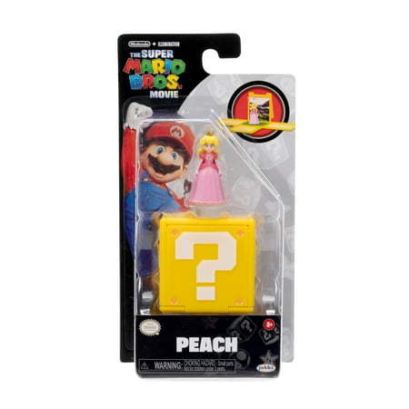 Super Mario Bros Movie Mini Princess Peach Action Figure  with Question Block (1.25 )