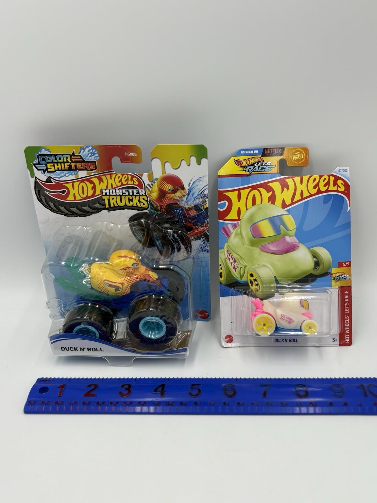 Duck N' Roll Color Shifters Monster Trucks And Let's Race Hot Wheels Car 5/5