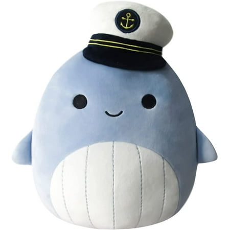 Squishmallows Samir Blue Whale with Sailor Hat 8-Inch Stuffed Plush