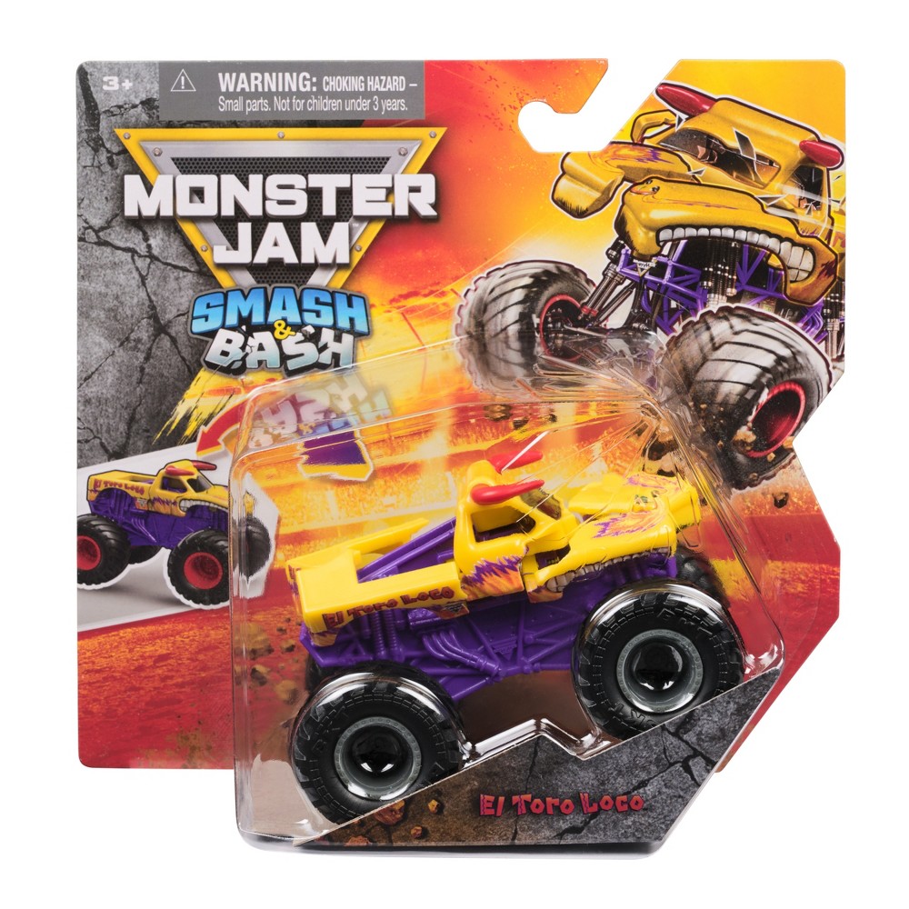 Monster Jam Smash & Bash El Toro Loco 2 Toy Vehicle Playset 1:64 Scale