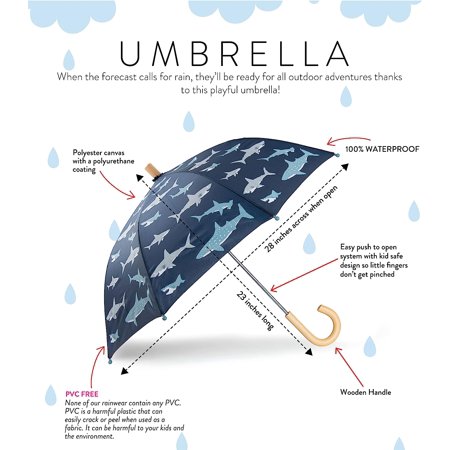 Hatley Boys  Printed Umbrellas One Size Shark Frenzy